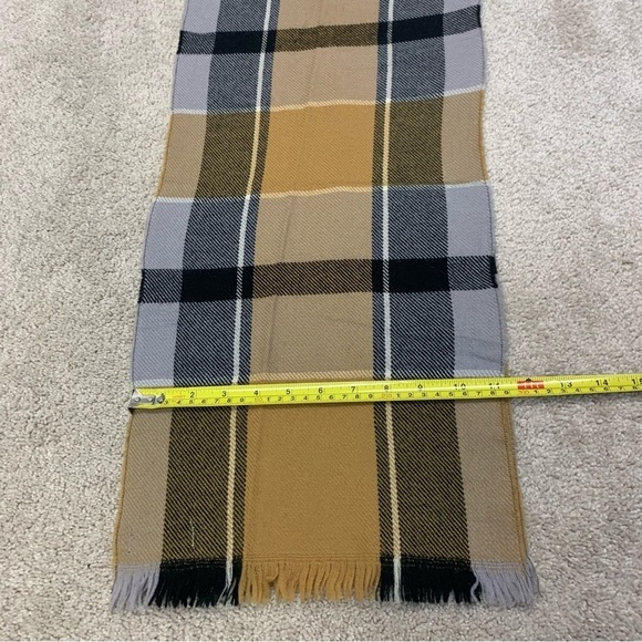 Camel brown gray black plaid check unisex fall winter wool scarf🔥
